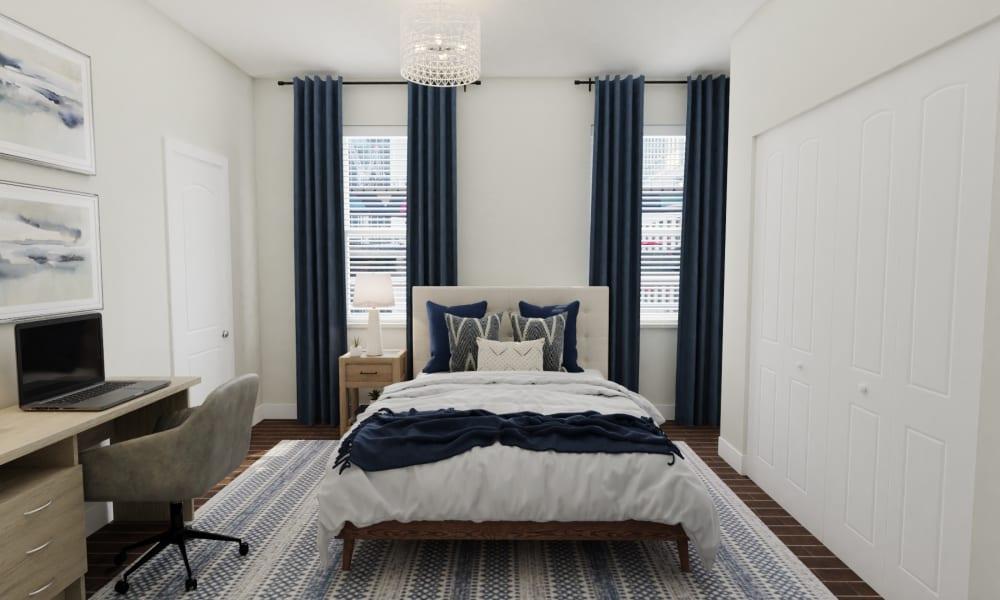 A Blue & White Transitional Bedroom