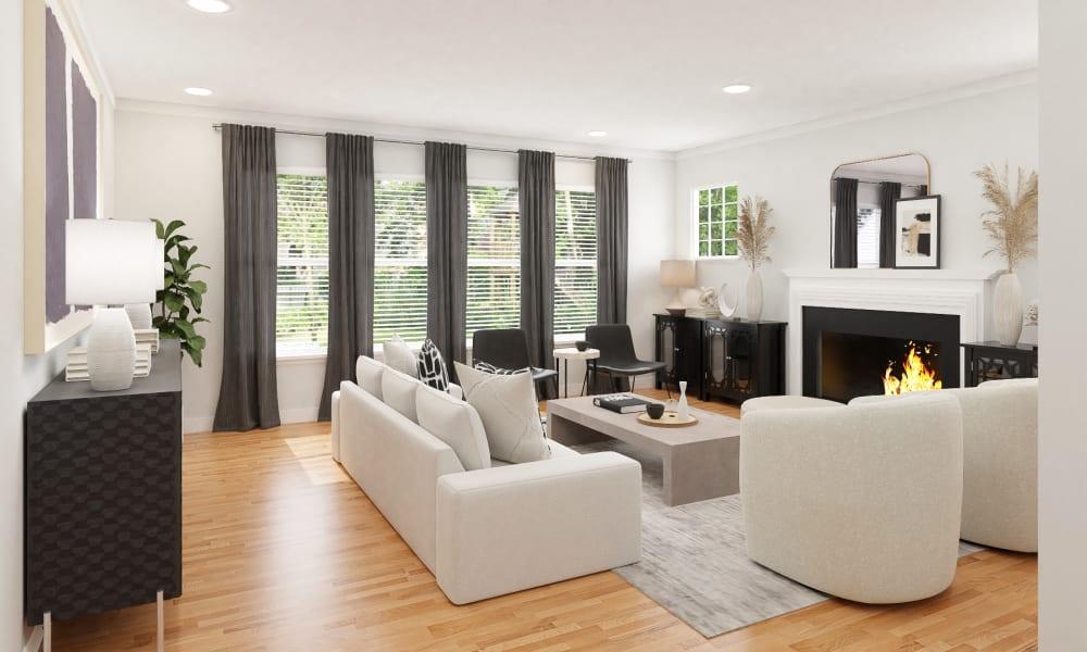 A Black & White Contemporary Living-Dining Room