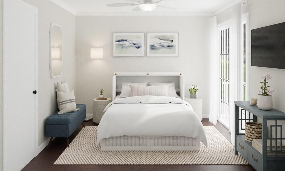 A White & Teal Modern Bedroom