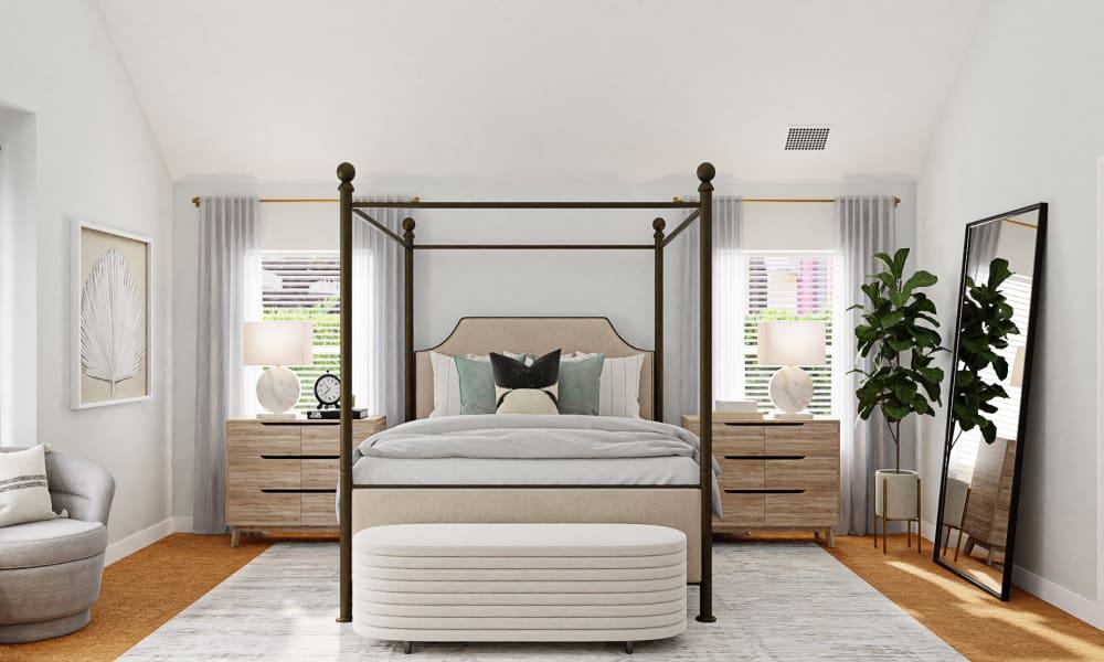 A Canopy Bed In A Classic Modern Bedroom