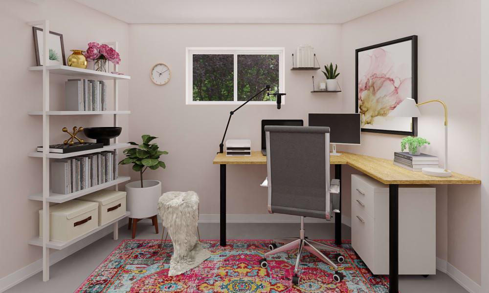 An Aliyah Rug In A Modern Home Office 