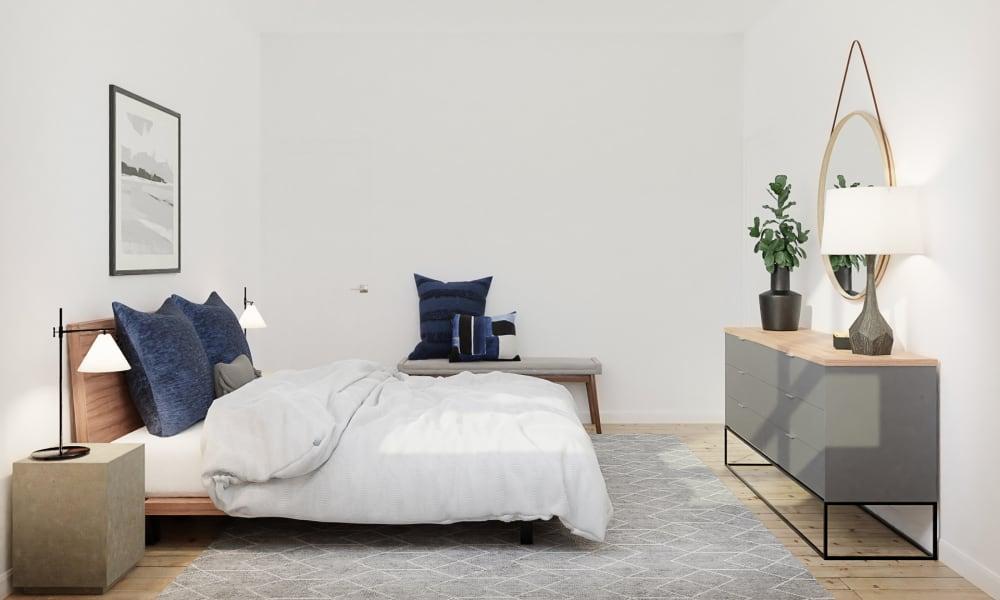 A Blue & White Modern Bedroom
