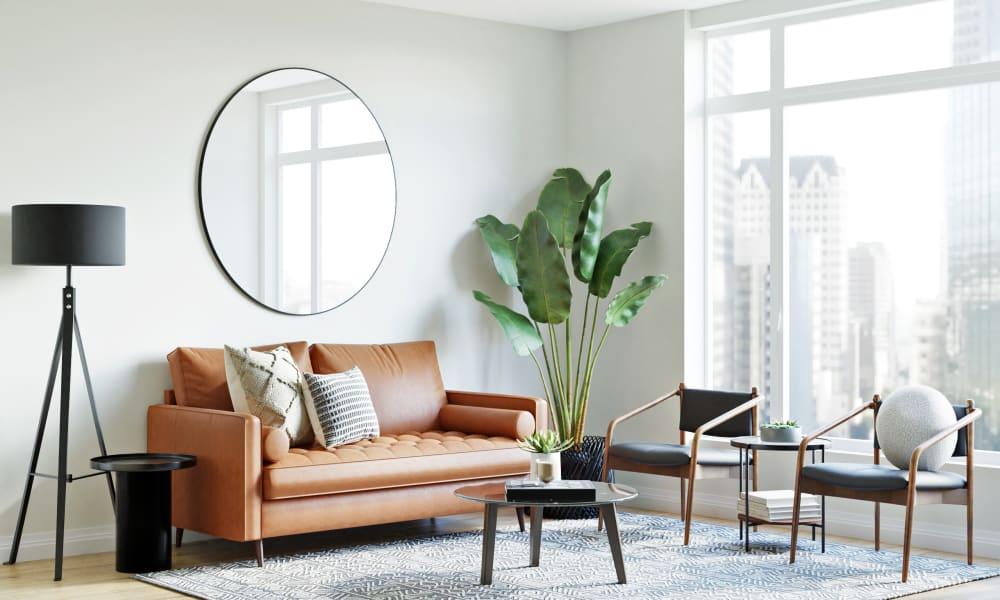 A Living Room With Mid-Century & Industrial Accents