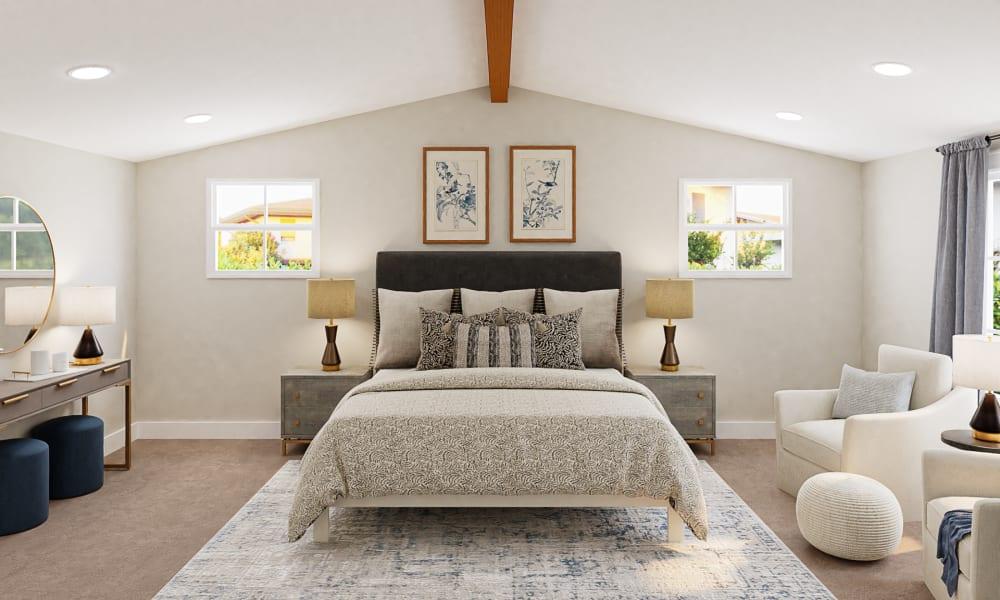 A Classic Transitional Bedroom Filled With Pretty Patterns