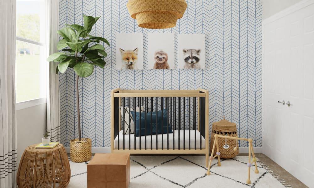 Mid Century Modern Nursery With Eclectic Neutral Tones