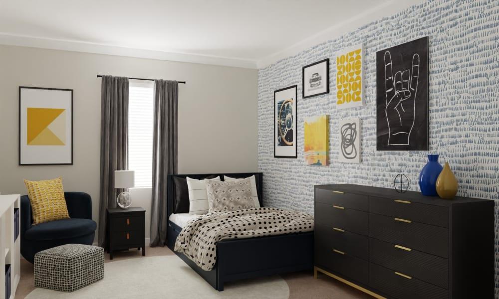 Teen Bedroom with a Pop of Color