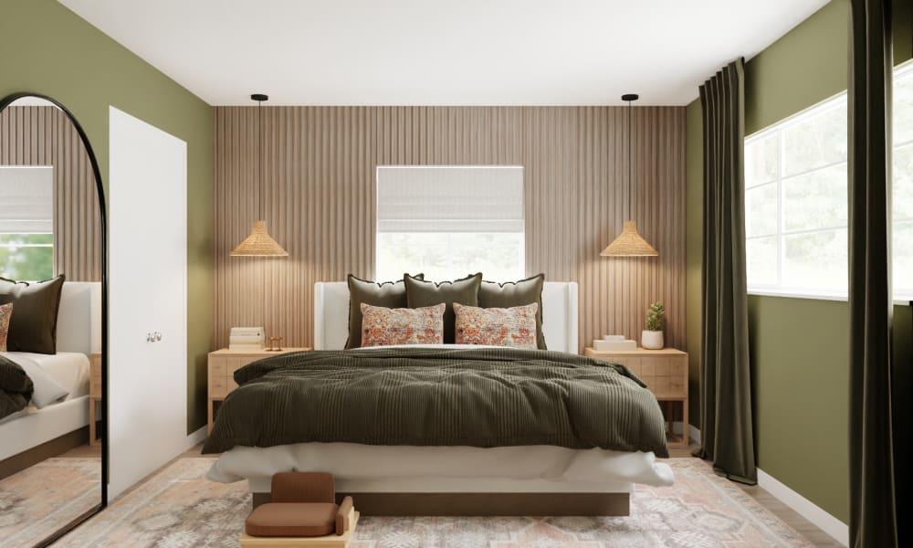 Transitional Bedroom with Earthy Hues