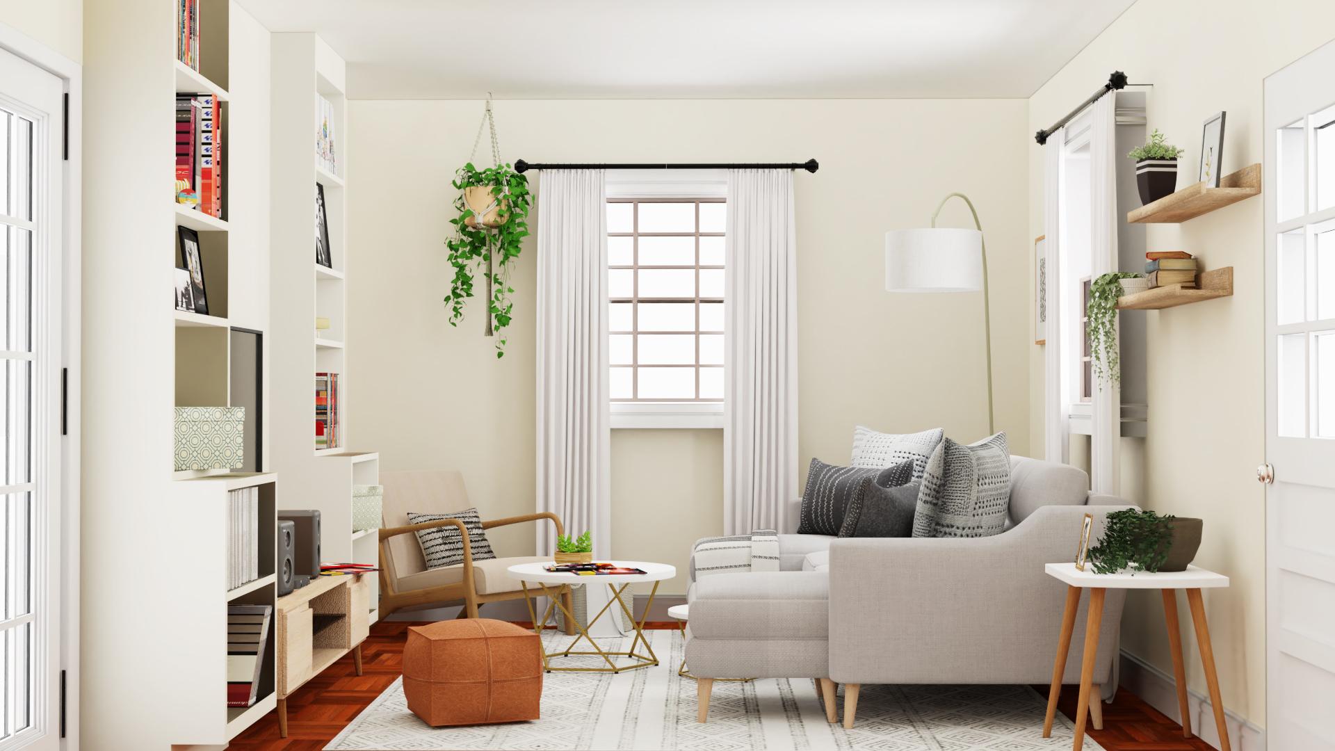 Playing with Neutrals: Mid- Century Urban Living Room