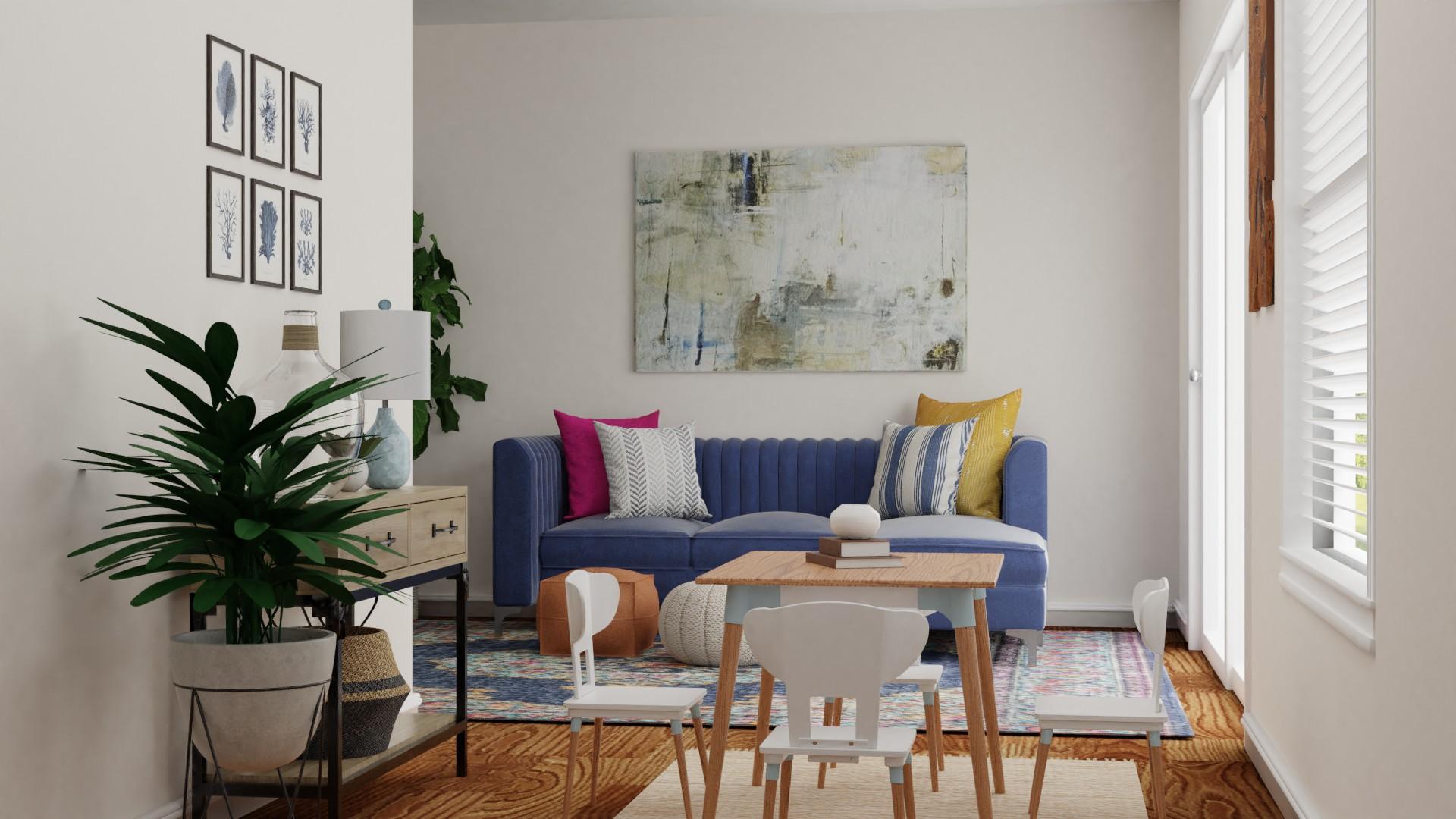 Jewel Tones: Rustic Eclectic Living Room 