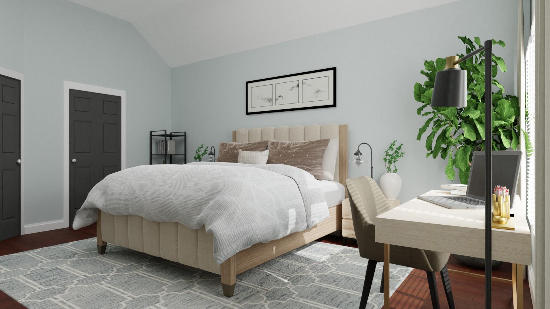 Calming Neutral + Blonde Wood: Modern Elegant Bedroom