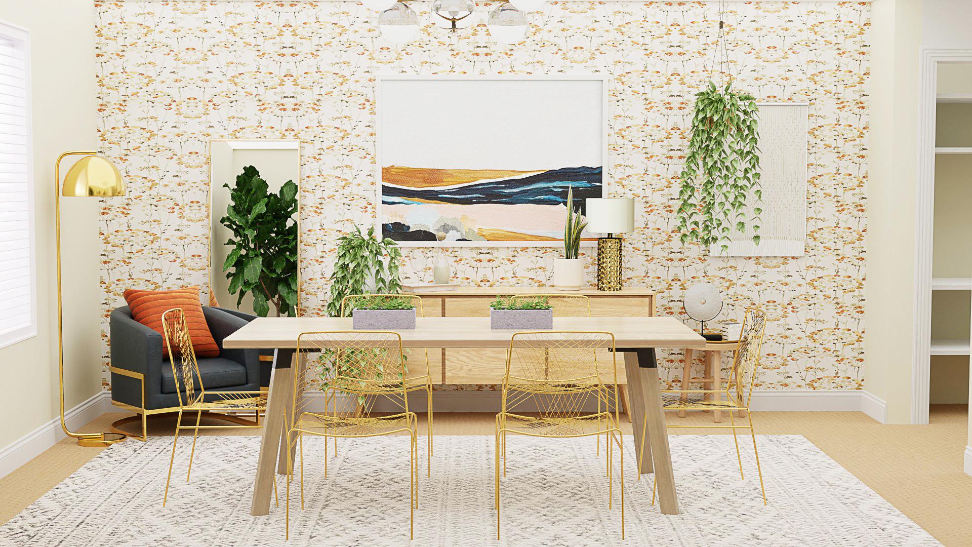 Blonder Woods + Gorgeous Plants: Mid-Century Glam Dining Room
