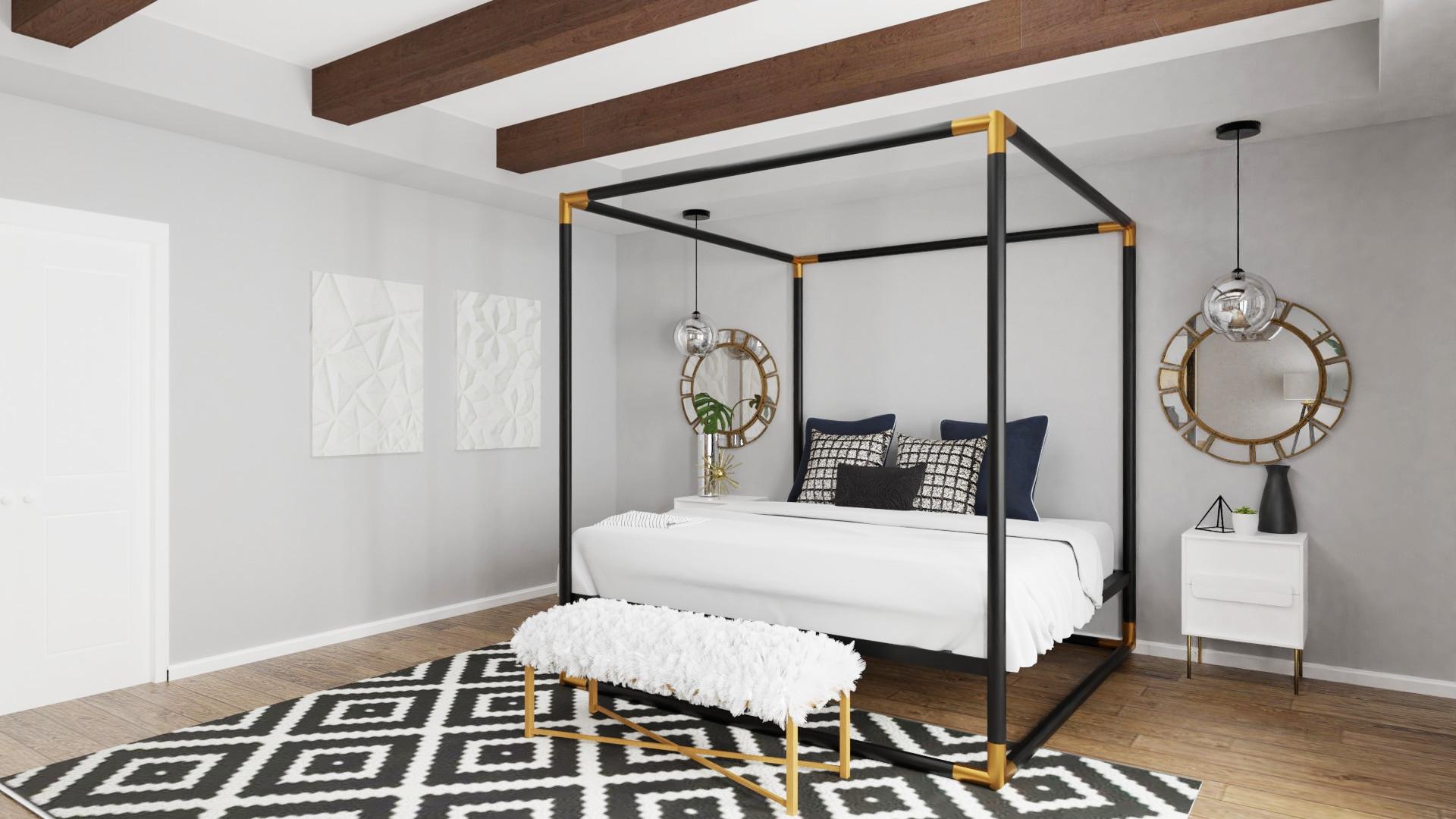 Canopy Bed:  Glam Transitional Bedroom