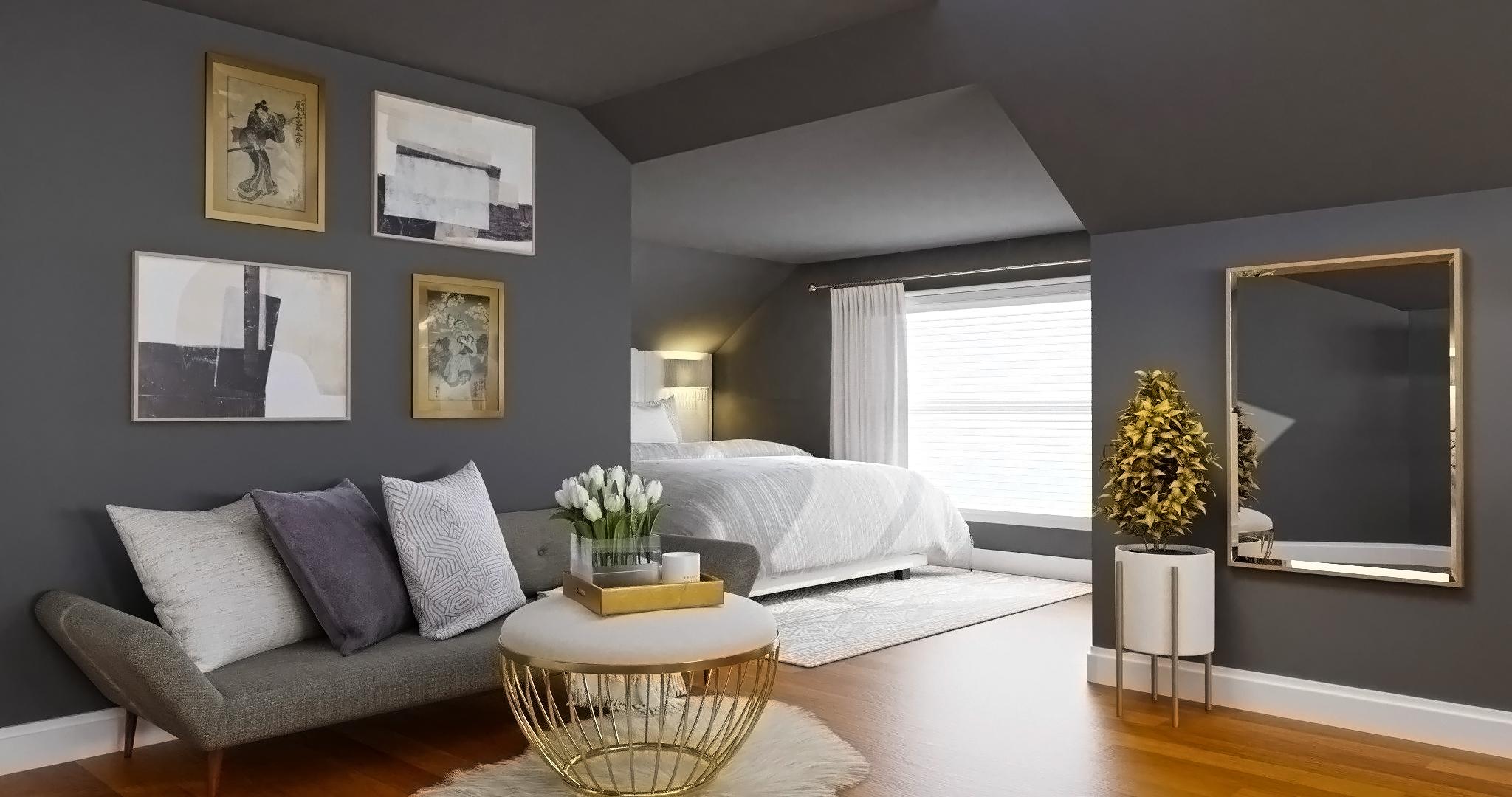Gray and Gold: Elegant Glam Bedroom