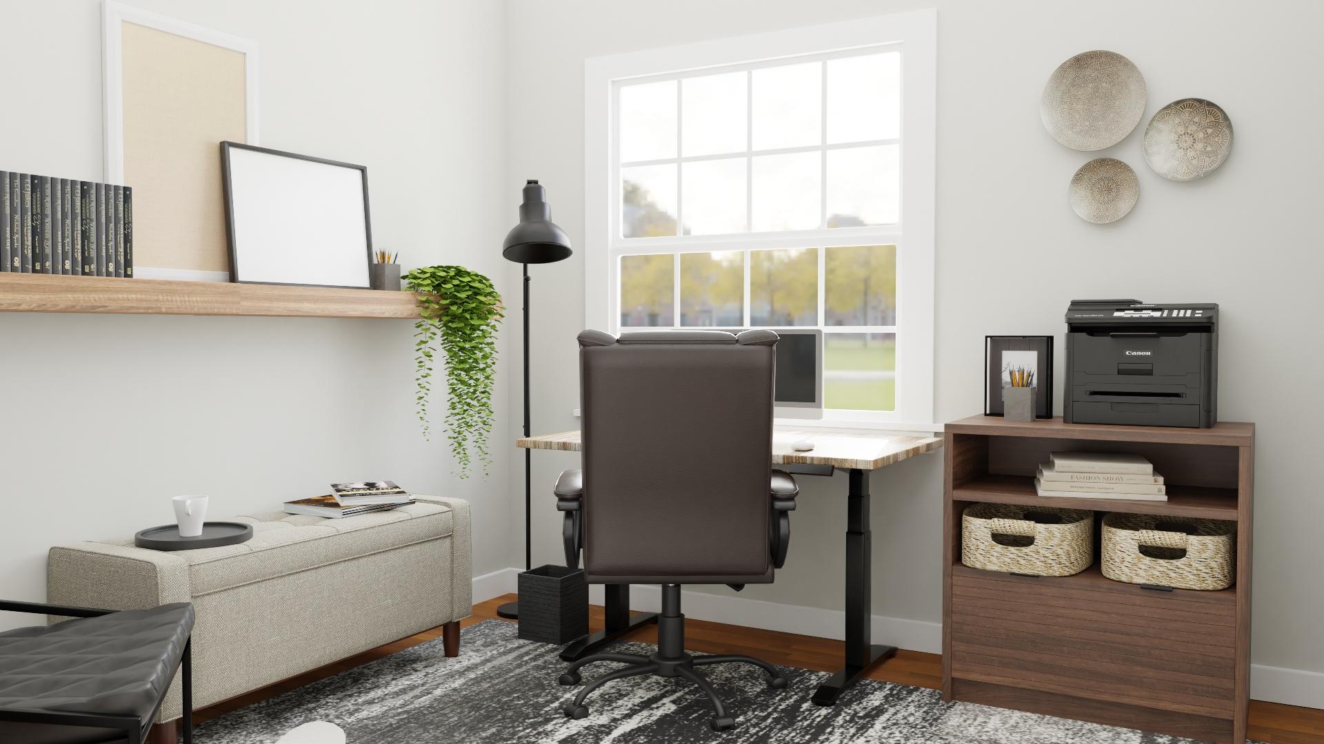 Masculine Spaces:  Modern Industrial Home Office