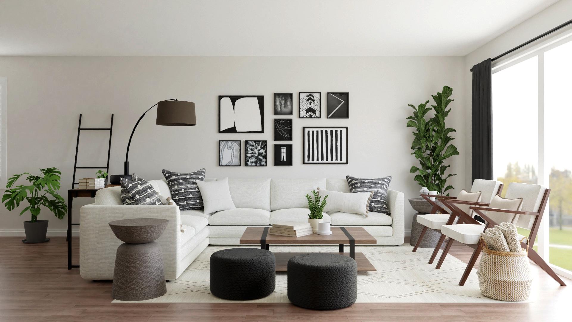 Chic Mid-Century Urban Living Room with Modern Touches 