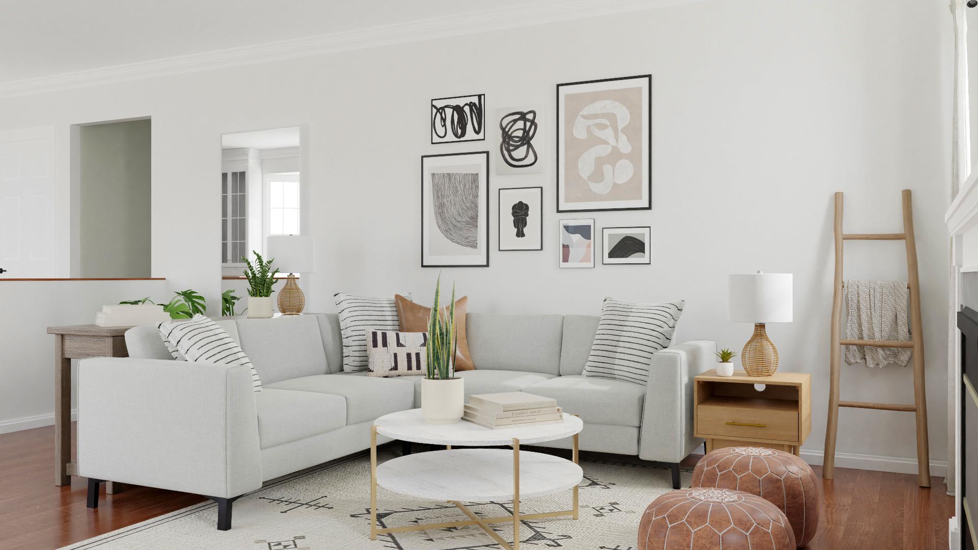 Kids Friendly Neutral Farmhouse Styled Living Room