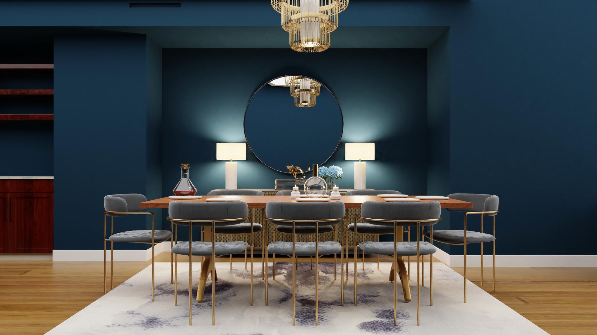 A Dramatic Sophisticated Dining Room Worth It of a Magazine