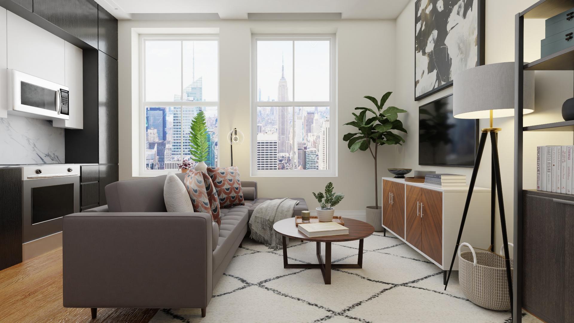 A Mid-Century Small Living Room Designed to Maximize Space