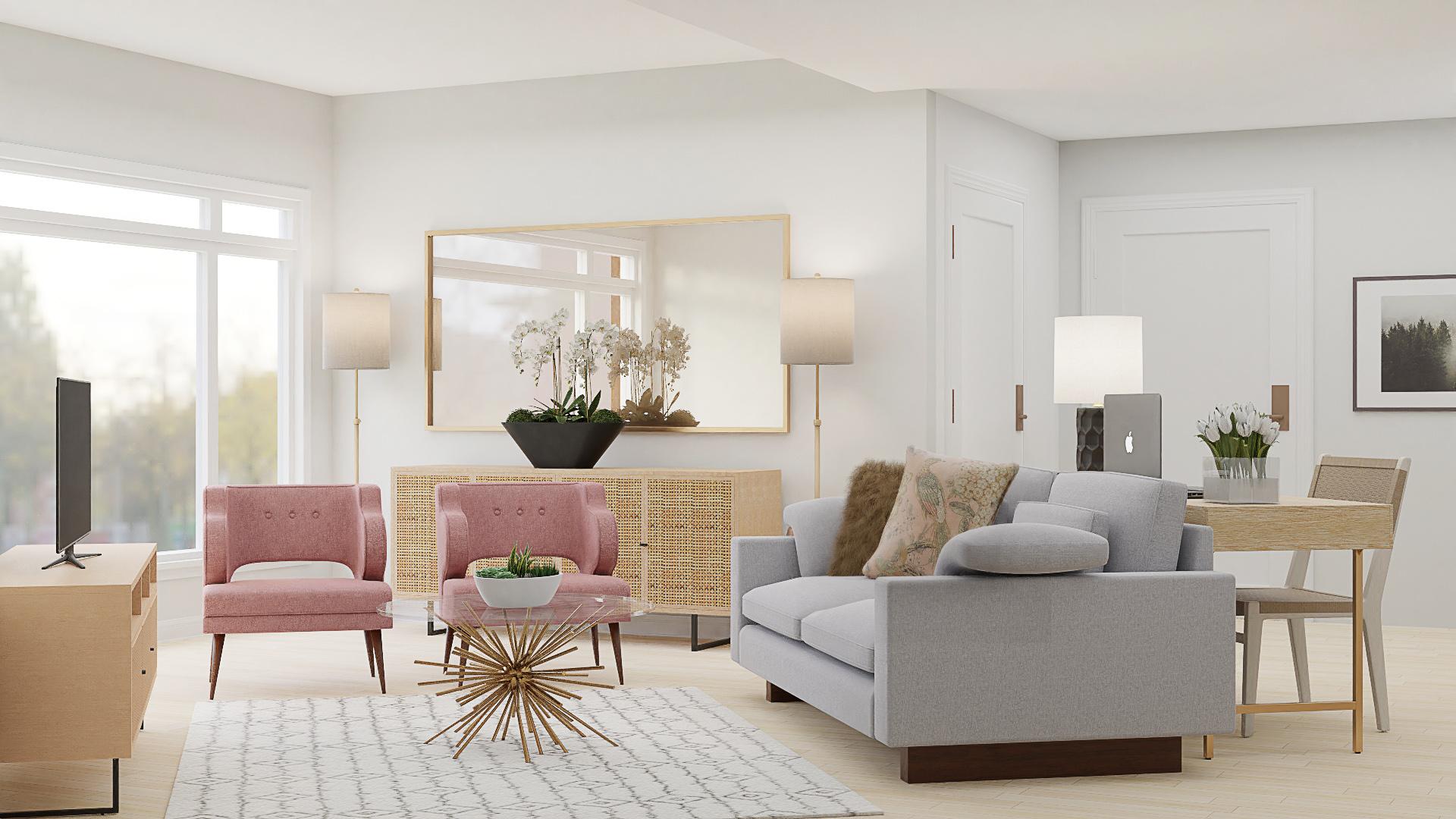 Glamorous Modern Eclectic Studio Living Room