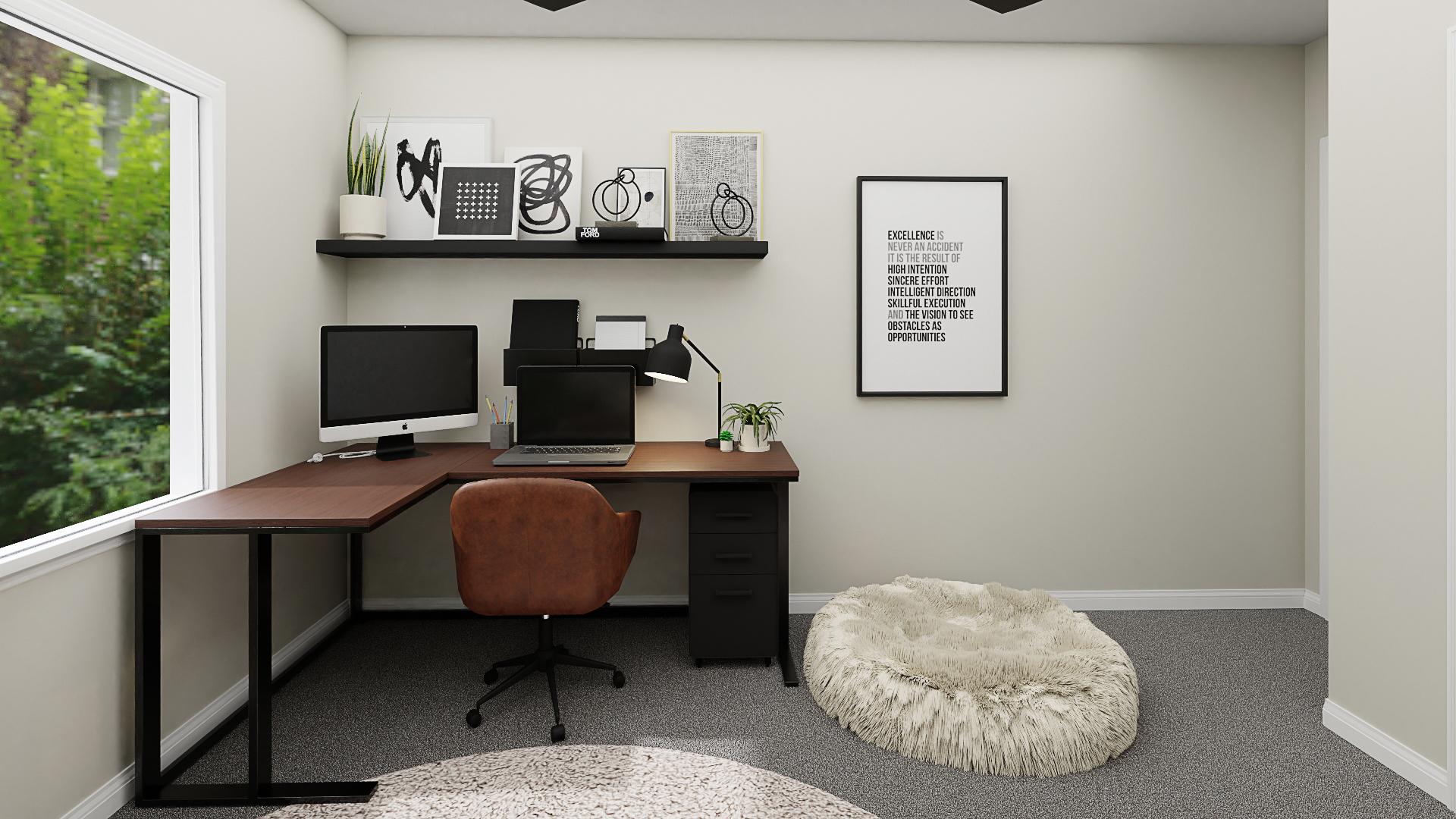 Classic and Masculine Rustic Modern Home Office 