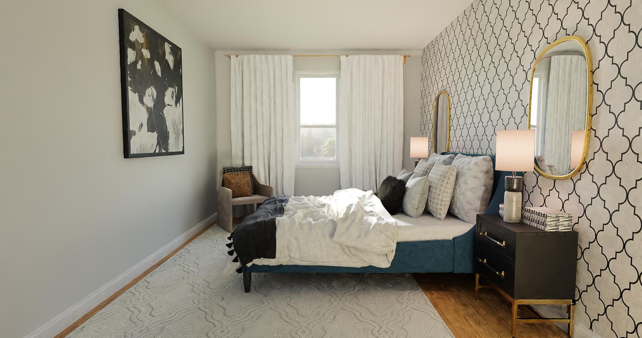 The Moroccan Accent Wall Makes Eyes Spin In This Chic Bedroom