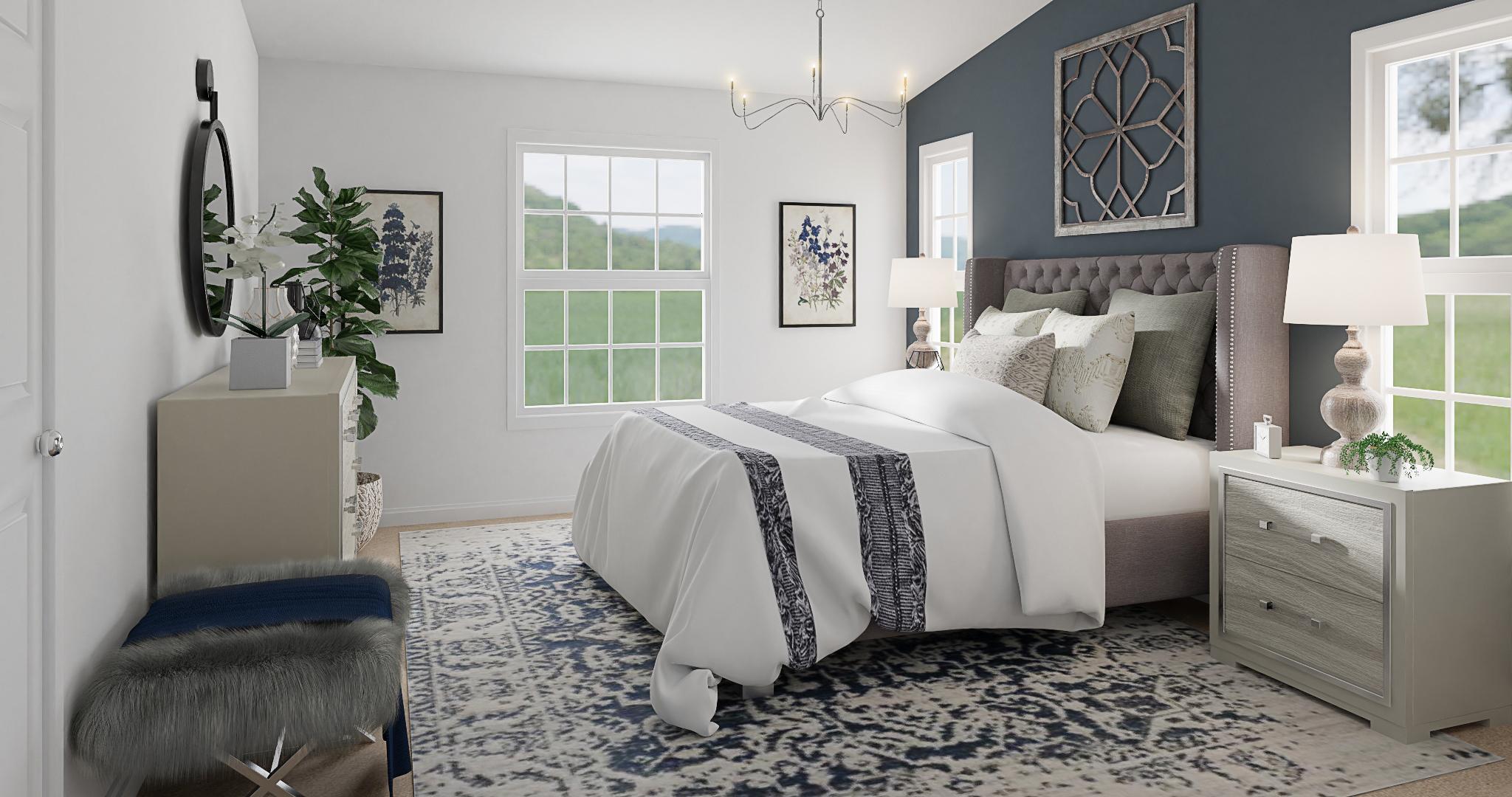 A Transitional Bedroom In Gray Glory