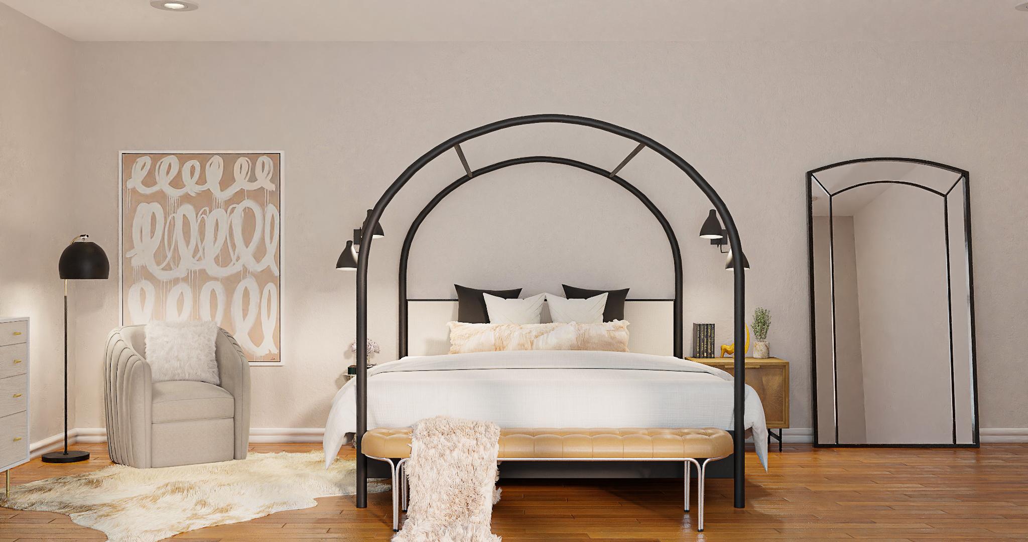 An Urban Bedroom That Speaks Industrial & Glam