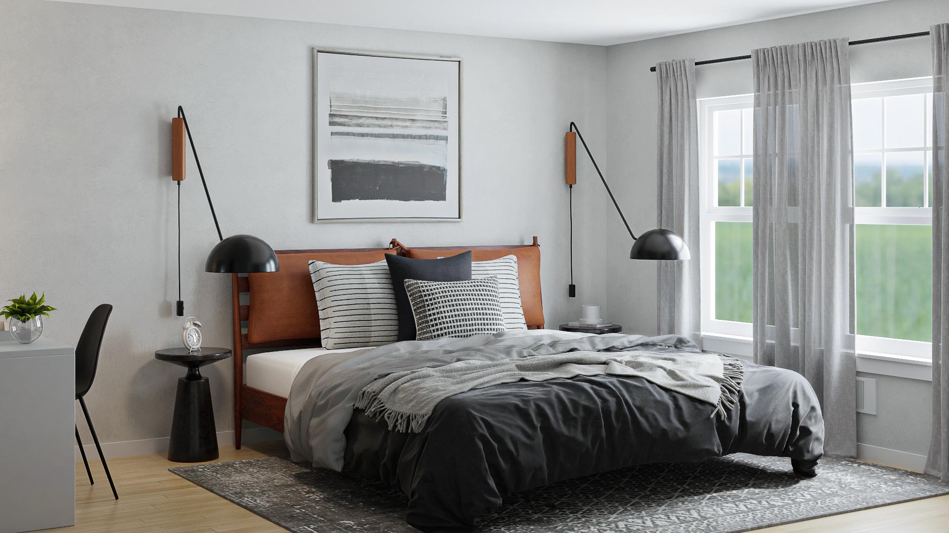 An Industrial Bedroom Boasting In Gray Hues