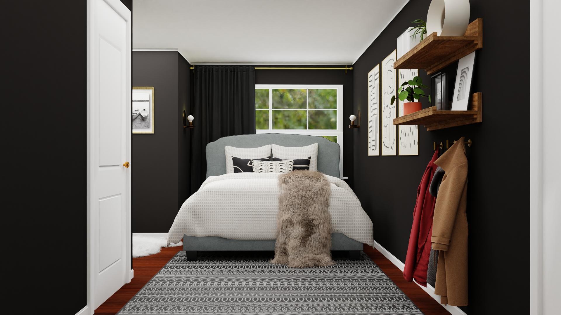 Black and White Glam: Eclectic Studio Bedroom