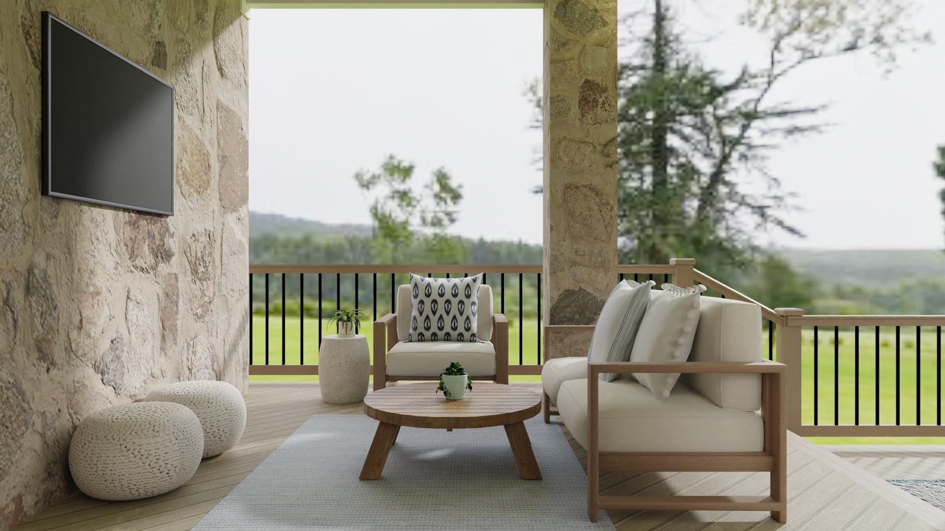 Accent Rugs: Transitional Outdoor Living Room