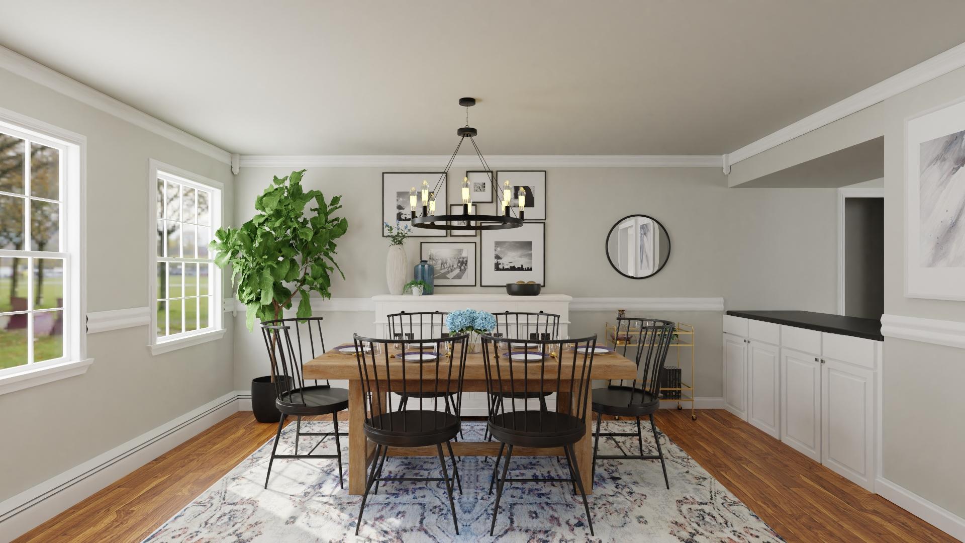 Black Chairs: Farmhouse Style Dining Room