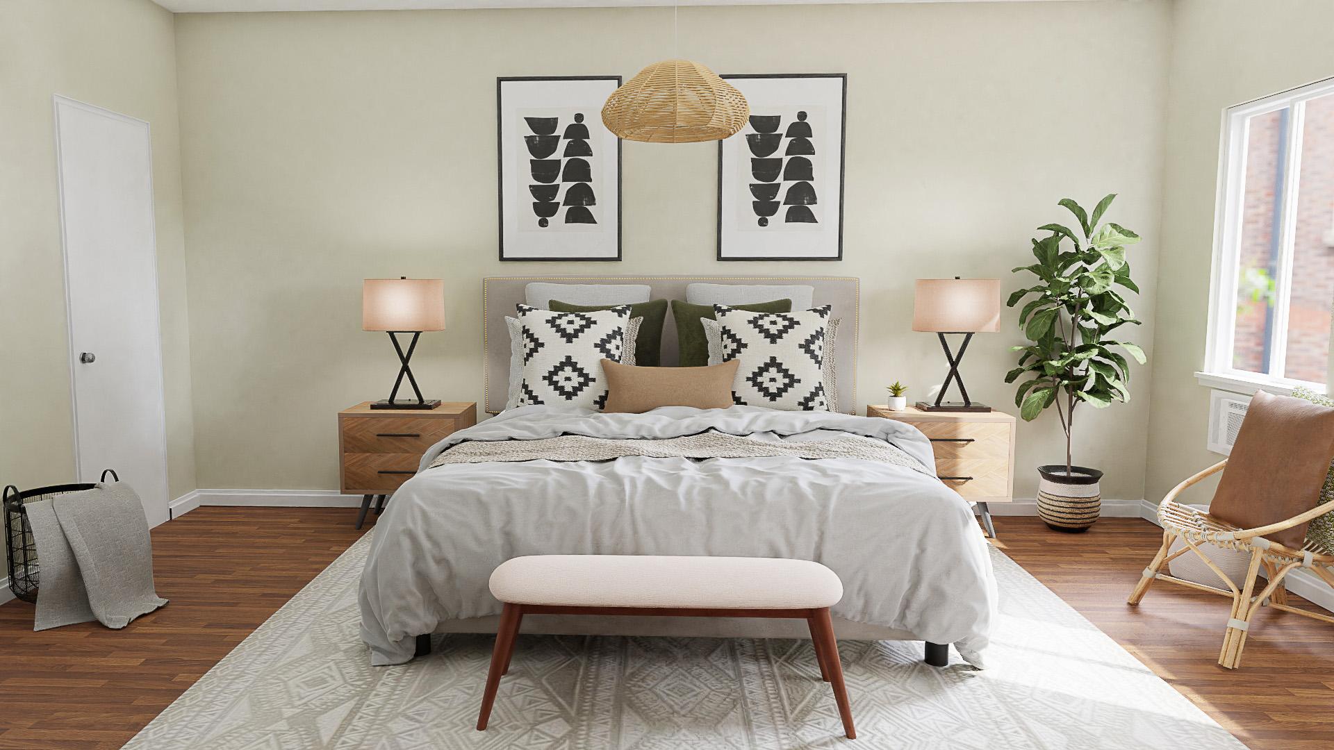 It’s Monochrome Madness In This Mid-century Modern Bedroom
