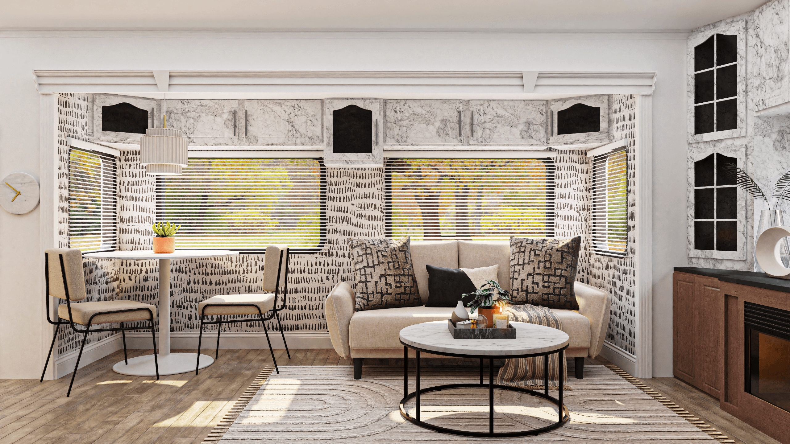 Tiger Striped Wallpaper: A Bright Modern Studio 