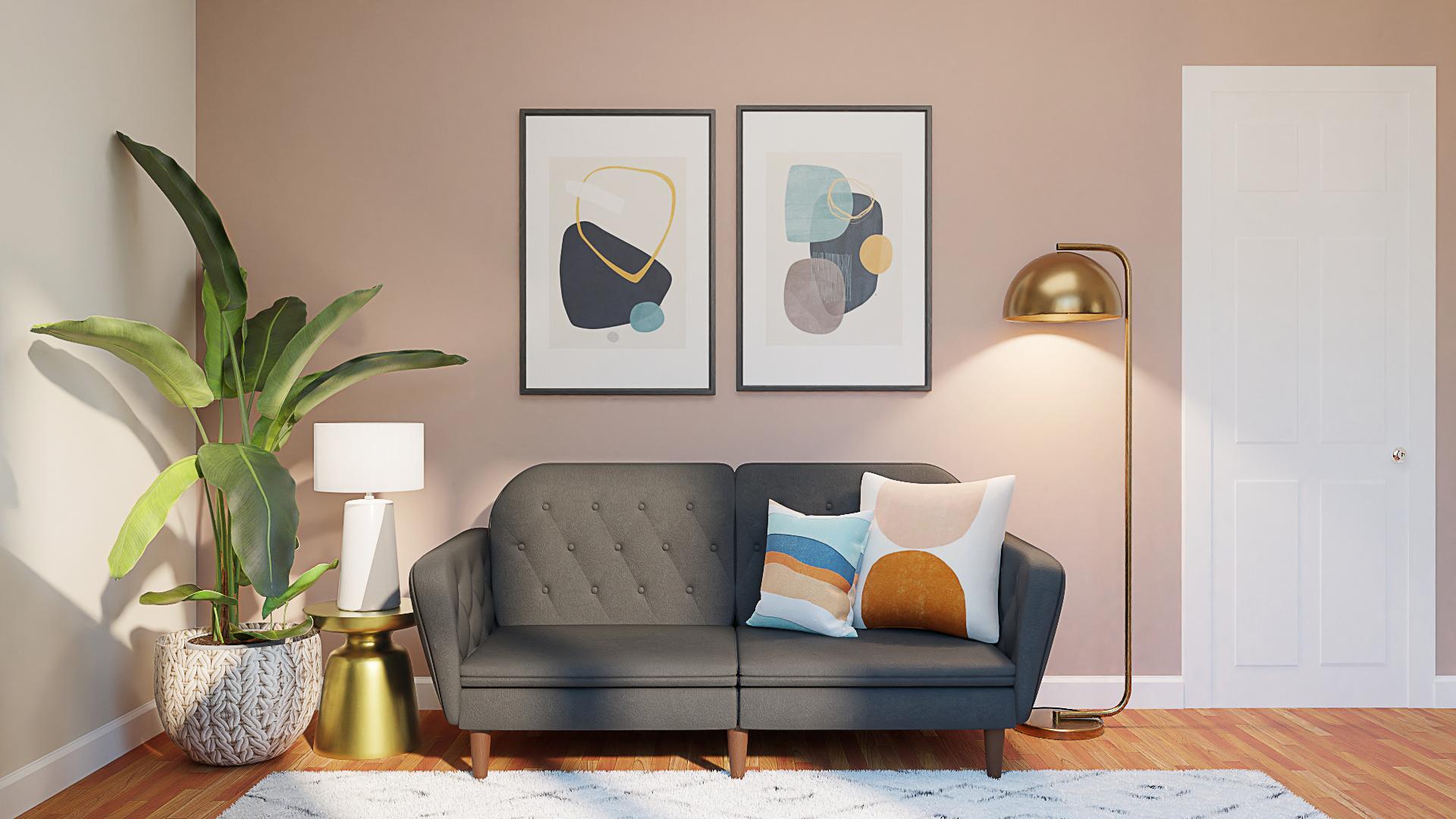 Splashes Of Blue & Gold: A Mid-Century Glam Home Office