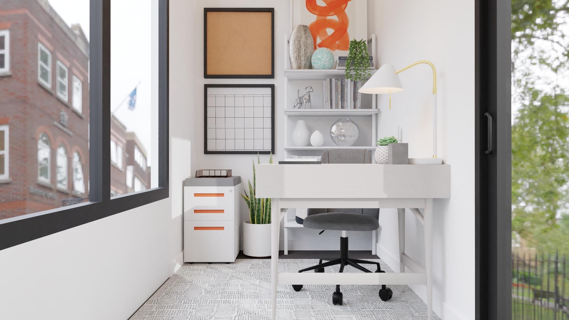 Sleek & White: A Modern Home Office 