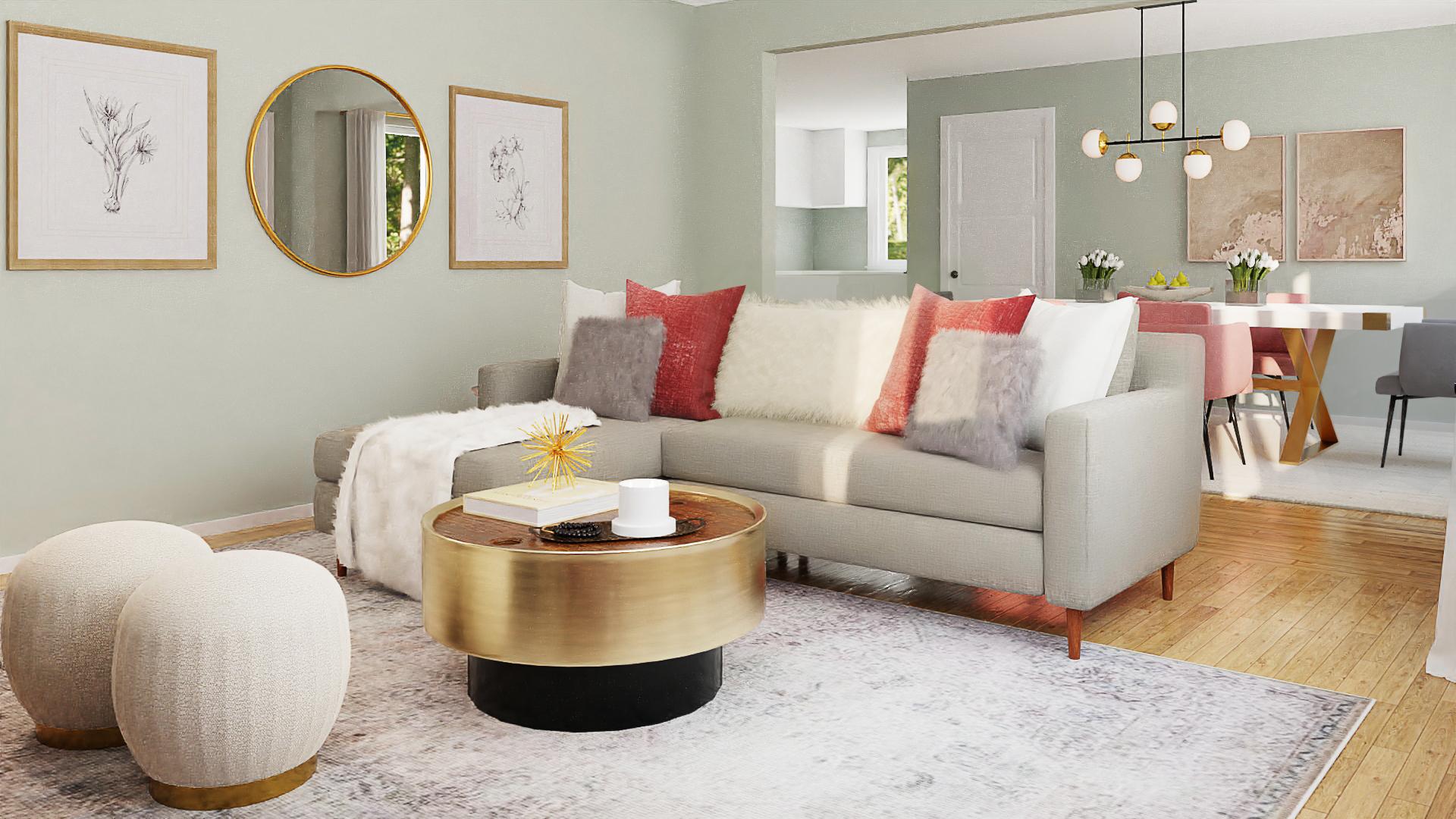 Pretty Pinks Make This Modern Living Room Scream Glamorous