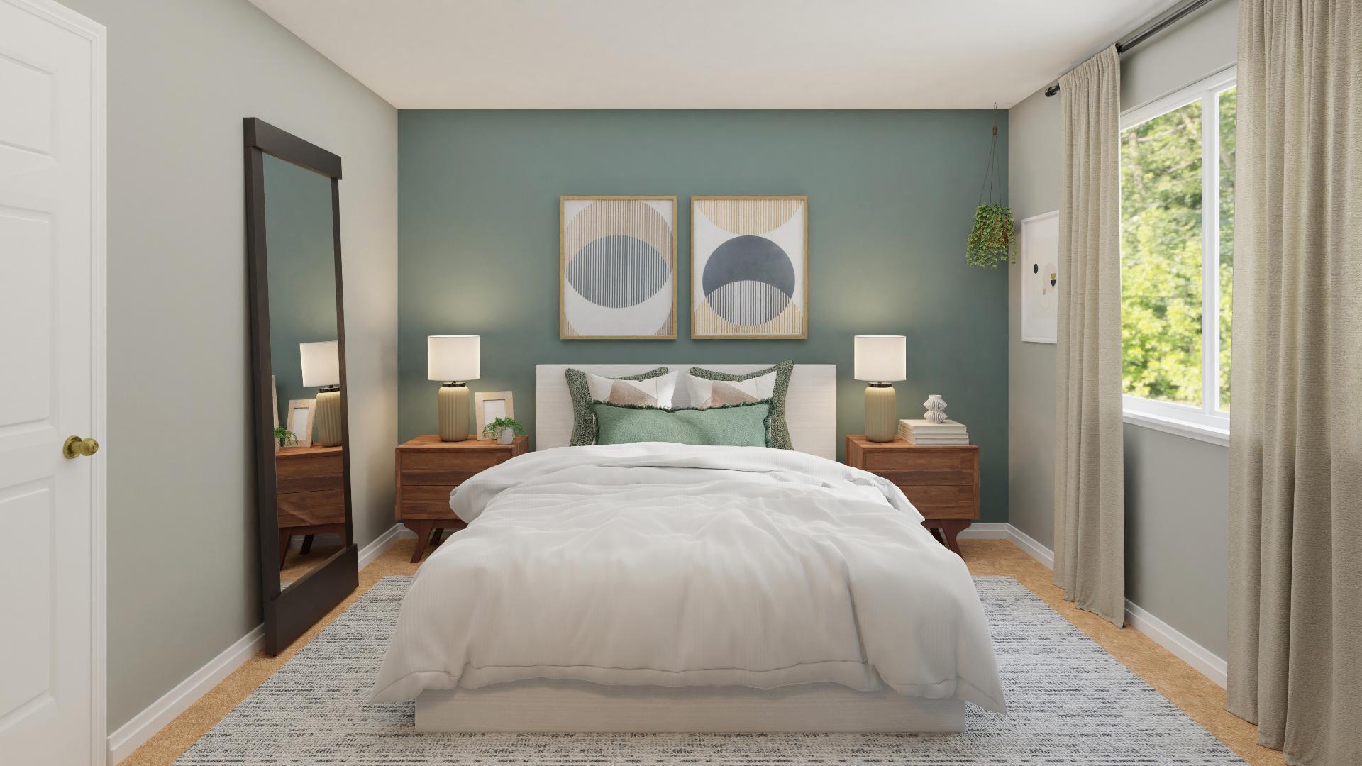 Earthy Hues Bring Life To This Mid-Century Modern Bedroom