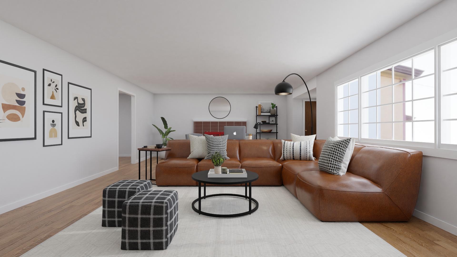 A Playful Industrial Living Room