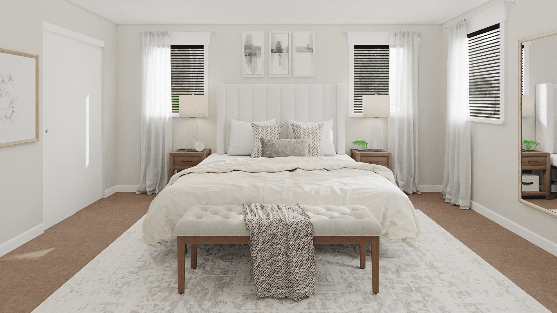 A Chiffon White Transitional Bedroom