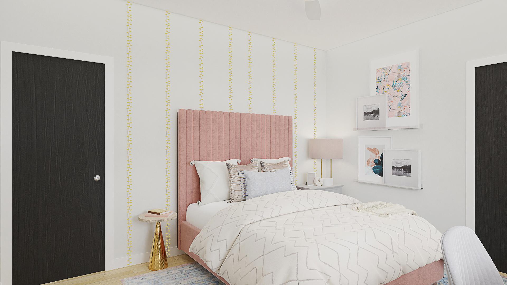 A Glam Bedroom Blushing In Pink Tones