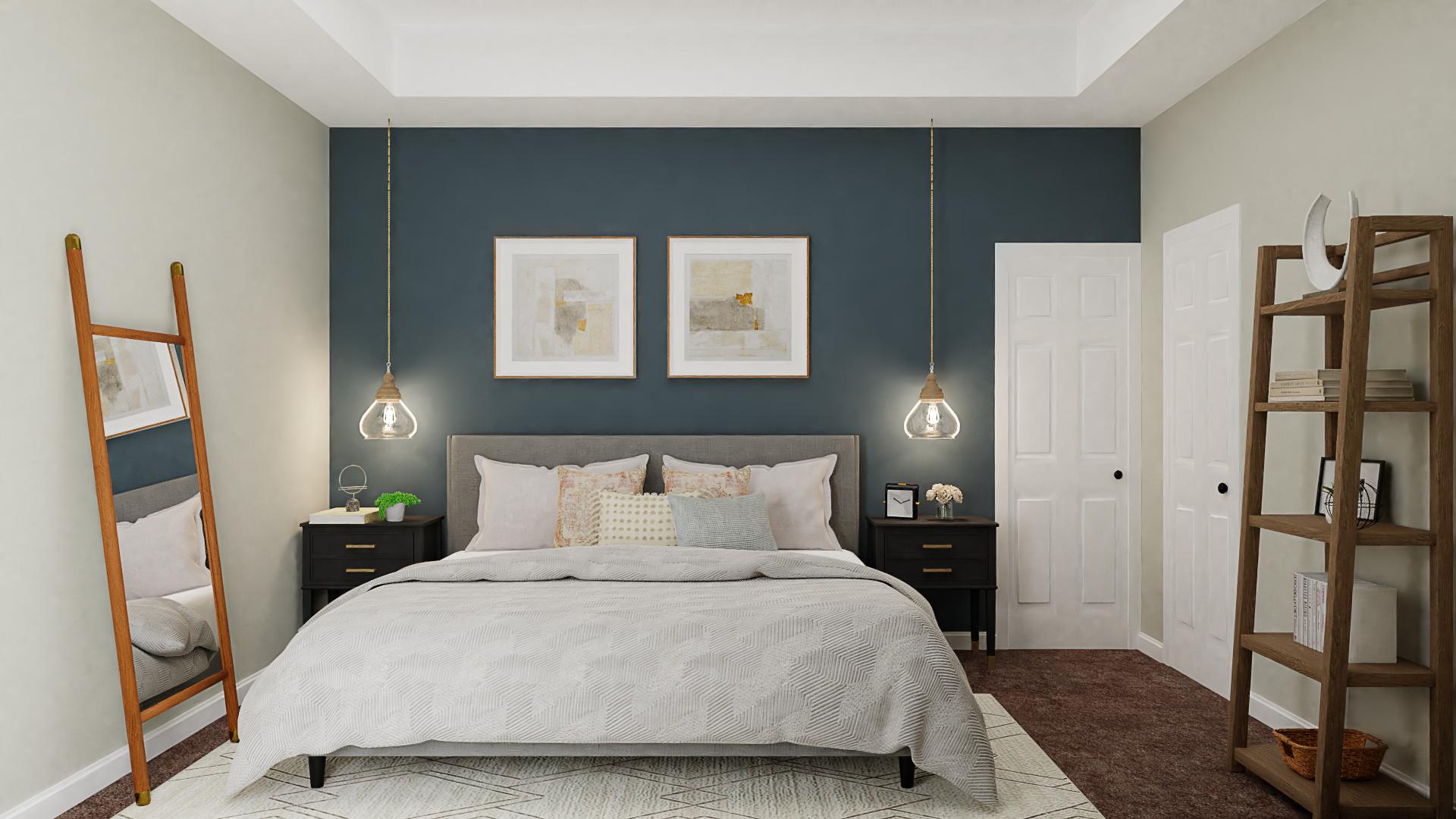 Simplified Elegance: A Transitional Glam Bedroom