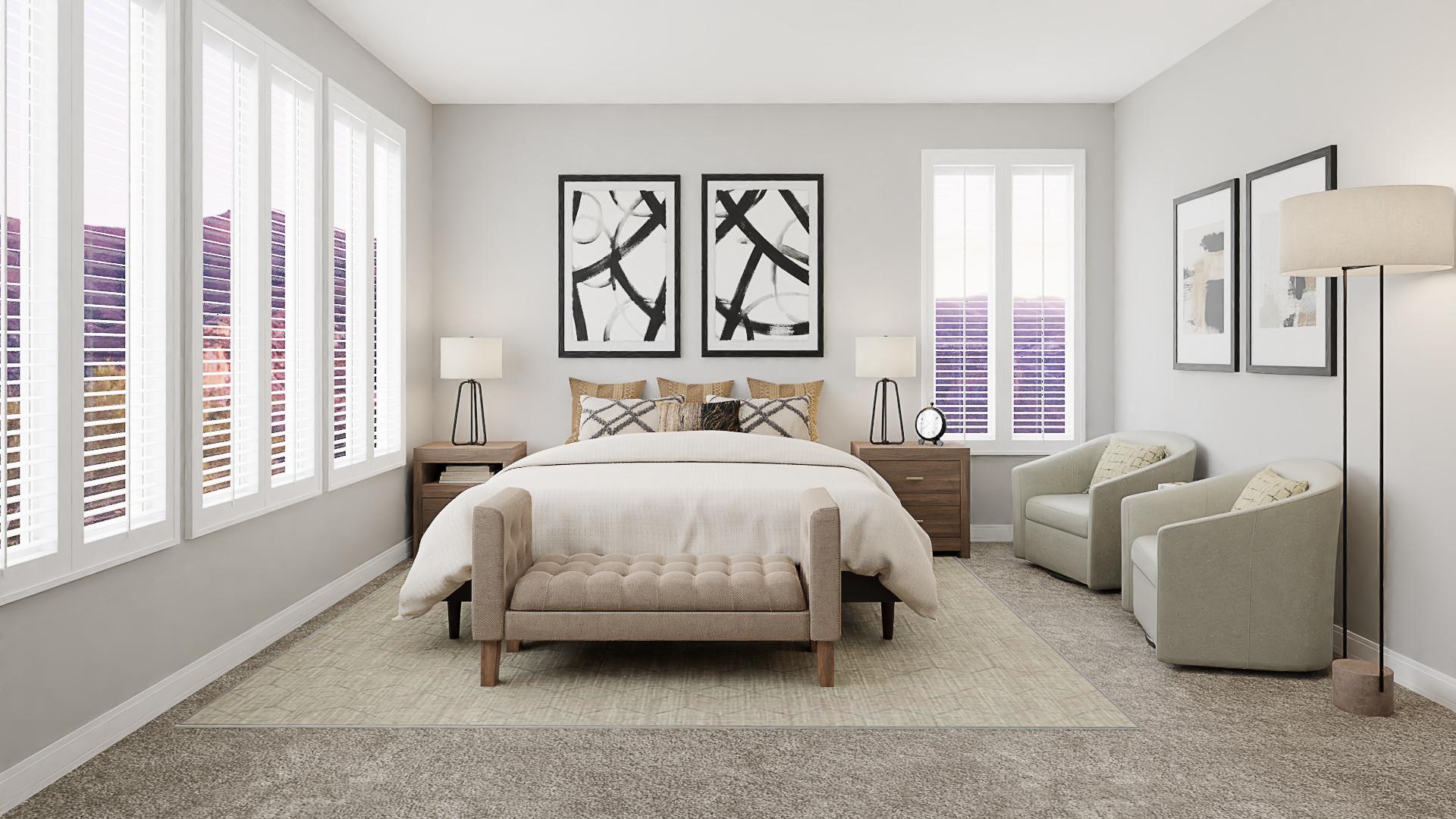 A Spacious & Open Transitional Bedroom