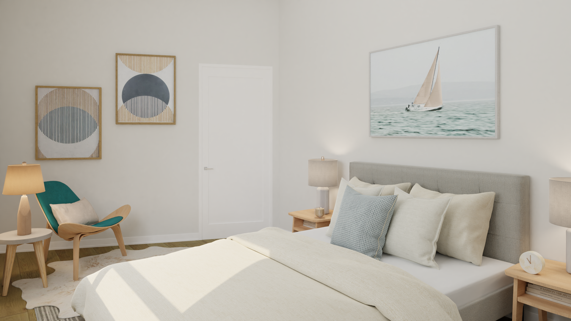 A Scandinavian Bedroom With Coastal Bliss