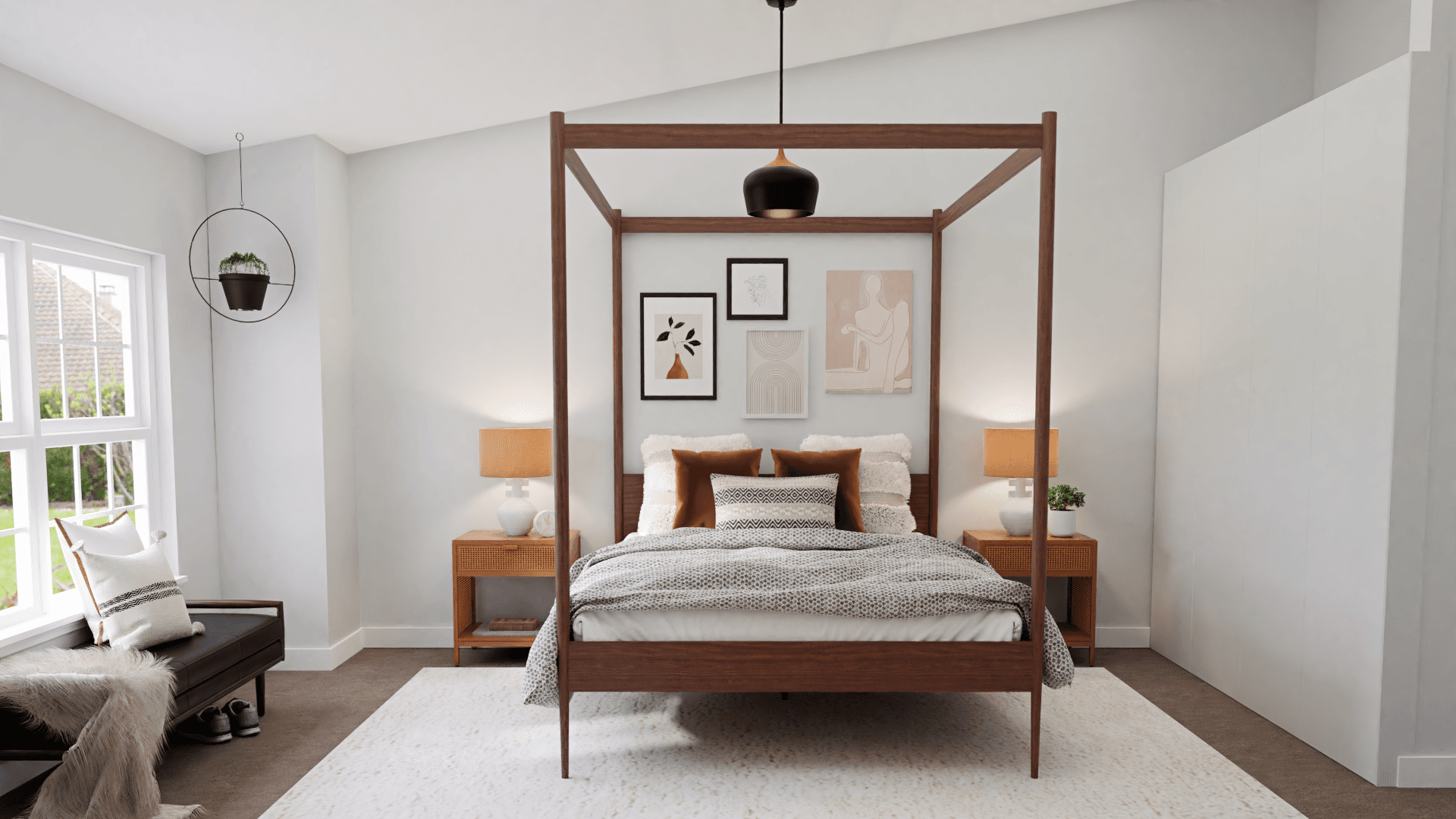 A Hygge Retreat Mid-Century Bedroom