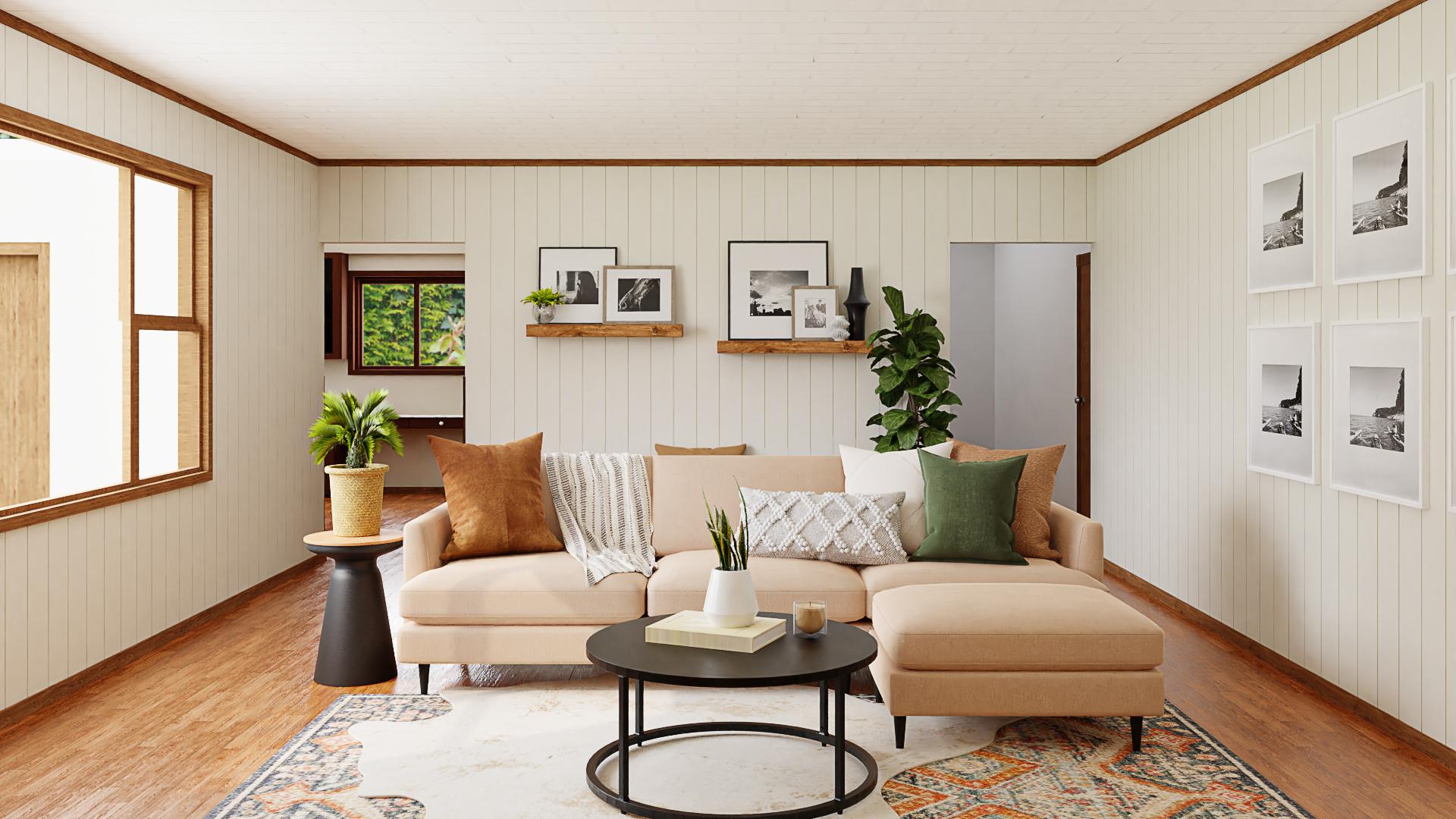 A Classic Mid-Century Rustic Living Room