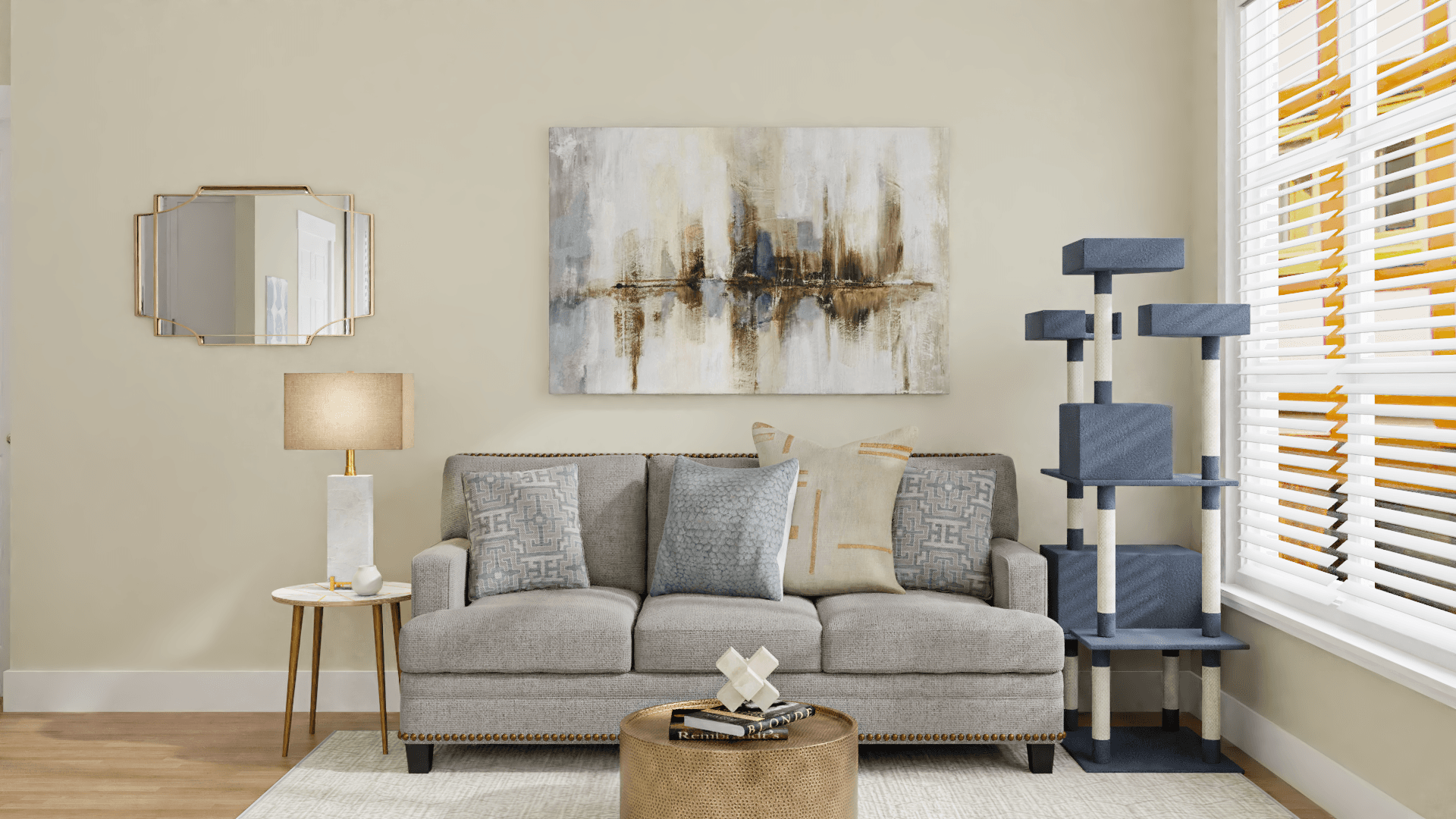 Amberly Sofa: A Transitional Glam Living-Dining Room