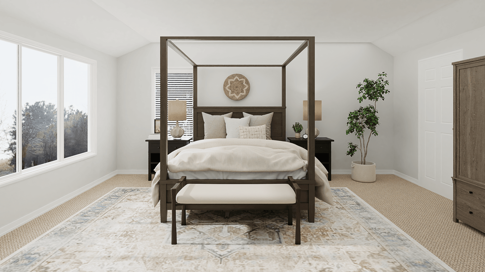 A Classic Canopy Bed In A Modern Bedroom