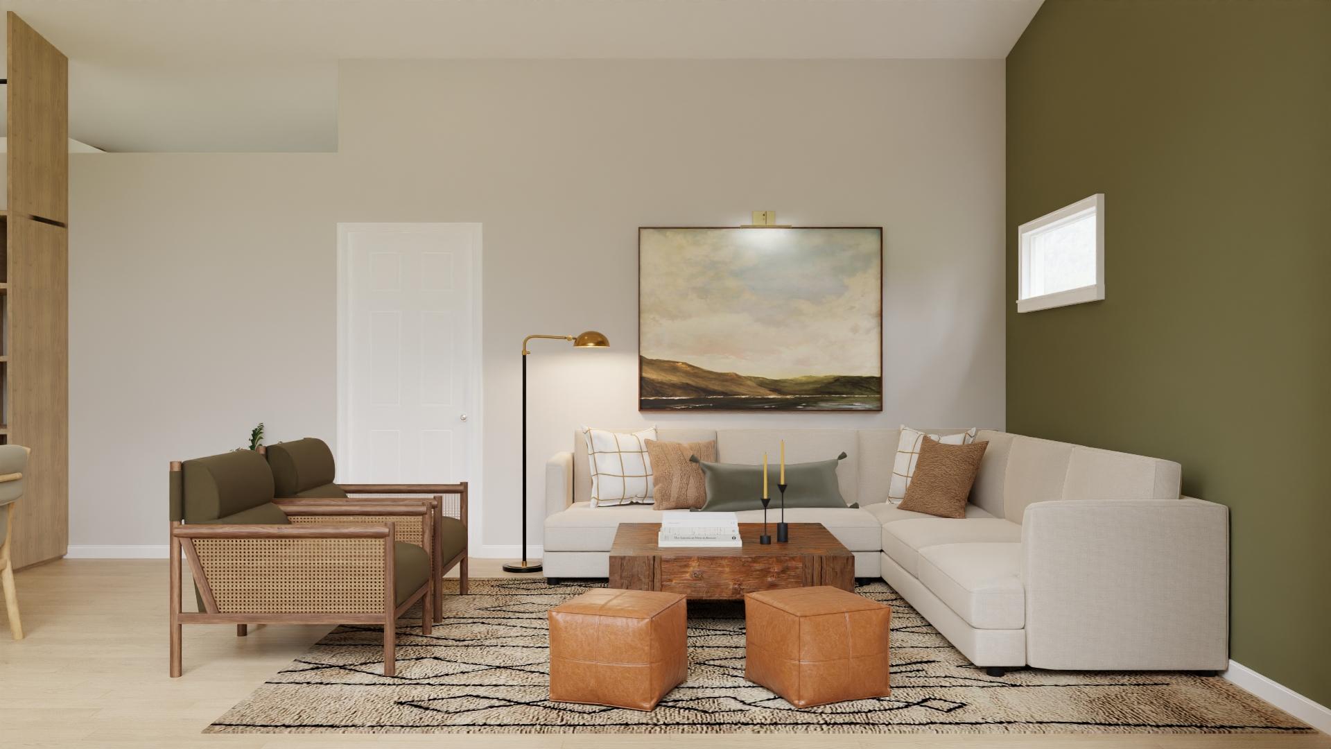 Transitional Living Room with Earthy Hues