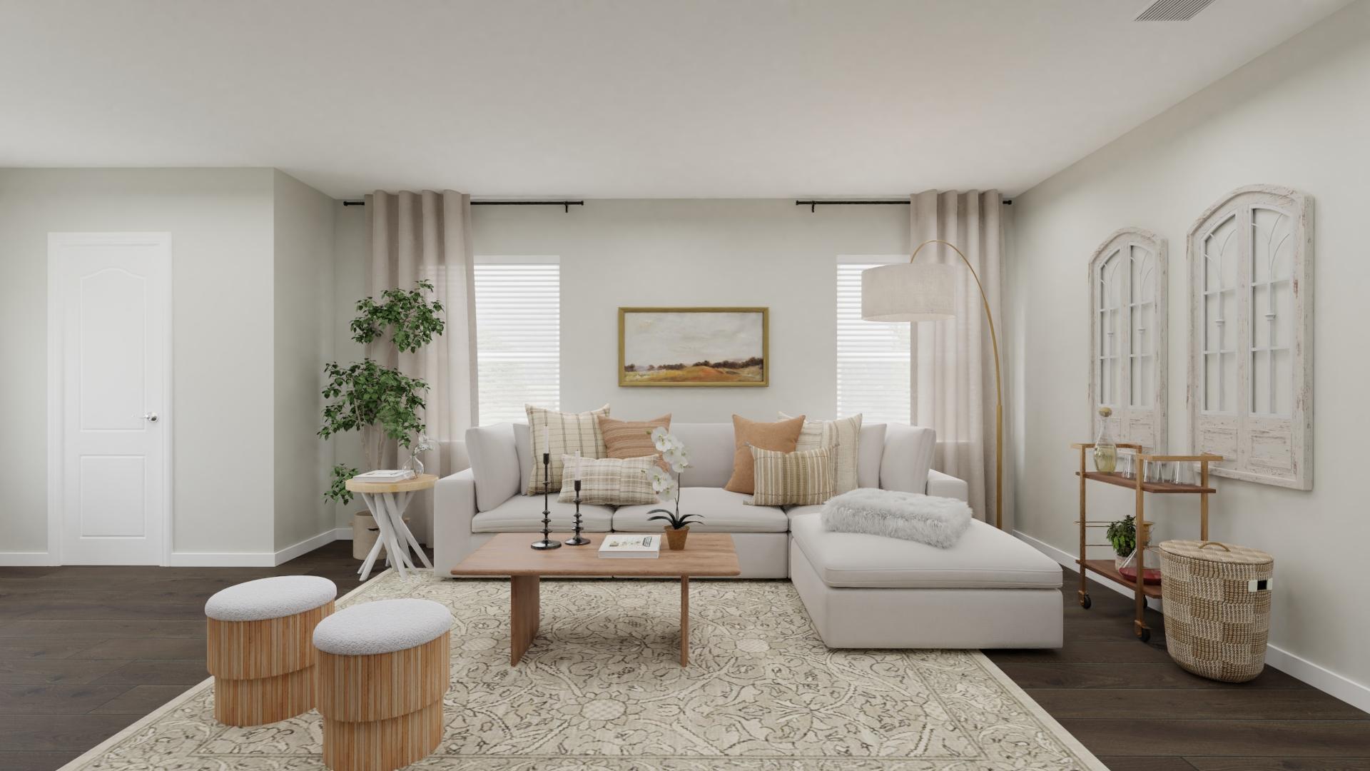 Farmhouse Living Room with Neutral Tones