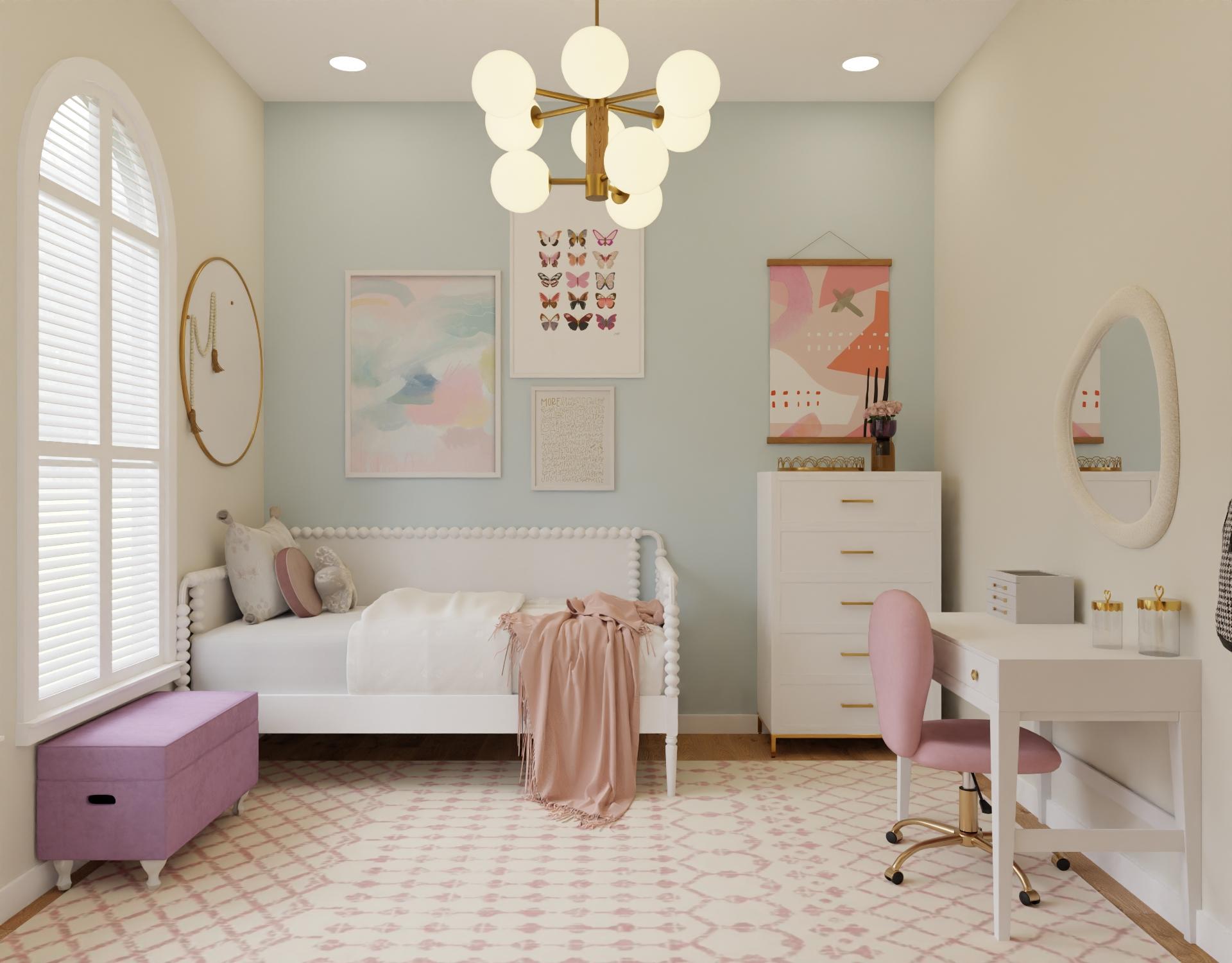 Glam Kid's Bedroom with Pastel Tones